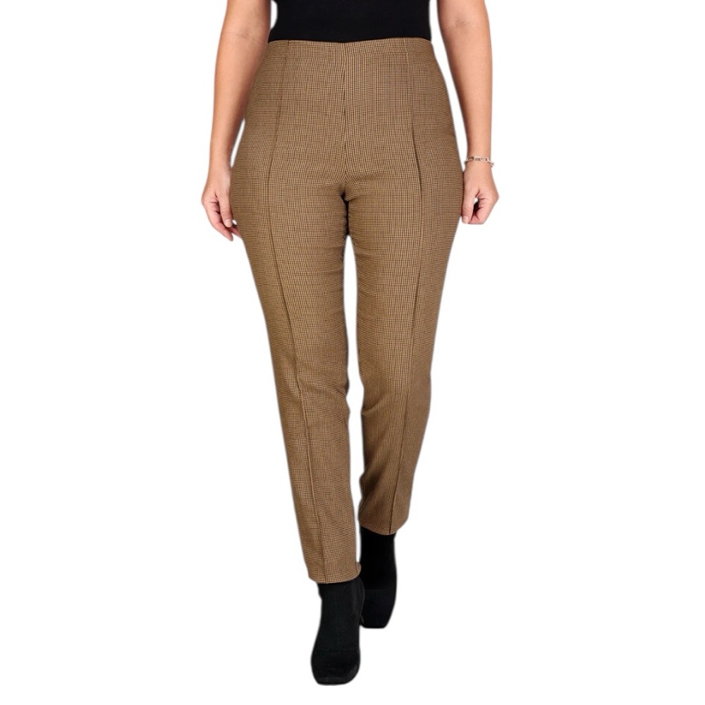 Alembika Amaretto Slim Pants Houndstooth Size 5| US 14-16 Work Travel NWT $178